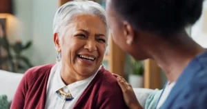 Compassionate nurse showing healthcare professional training skills