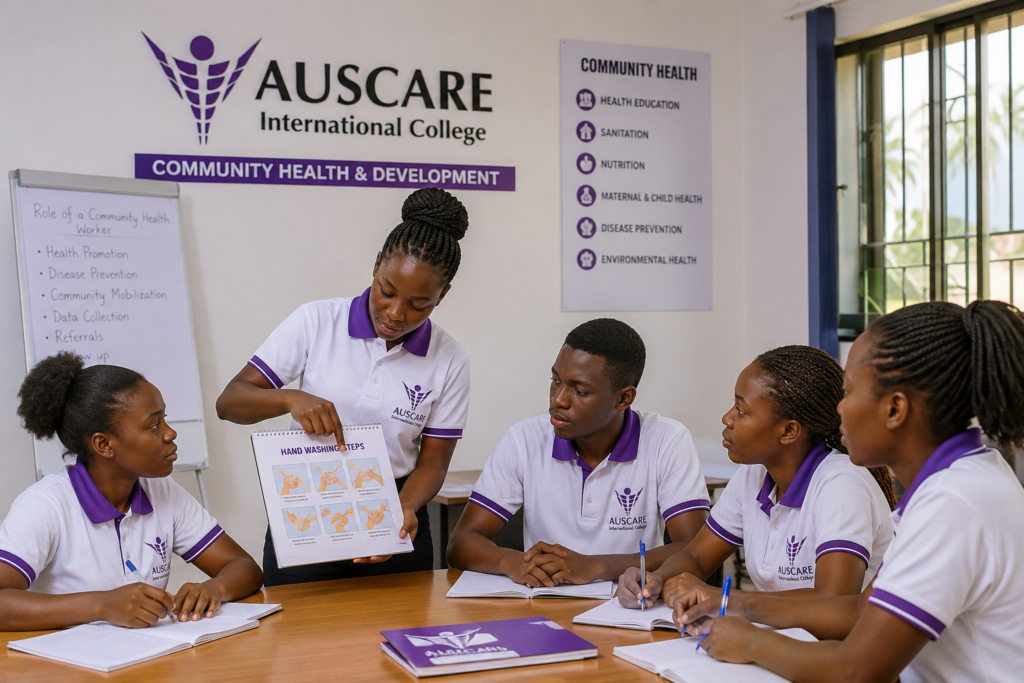 Diploma in Community Health & Development student training in Mombasa, Kenya